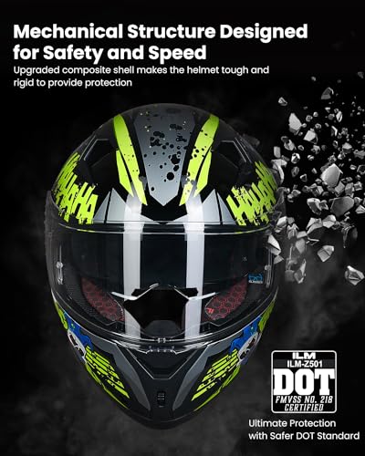 ILM Motorcycle Helmet Full Face DOT Z501 - Image 3