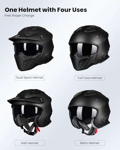 ILM Open Face Motorcycle Helmet DOT 726X - Image 3