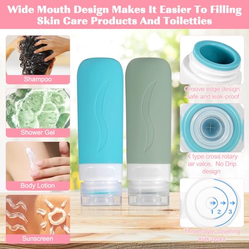 IMPORX Travel Size Toiletries Bottles Leak Proof - Image 3