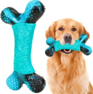 FRLEDM Indestructible Dog Chew Toys, Real Bacon-Flavored