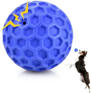 DISSKNIC Indestructible Squeaky Dog Ball Toy