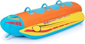 Goplus Inflatable Towable Hot Dog Tube, 1-3 Rider