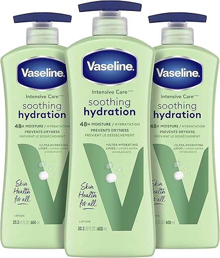 Vaseline Intensive Care Body Lotion for Dry Skin, 20.3 oz, Pack of 3