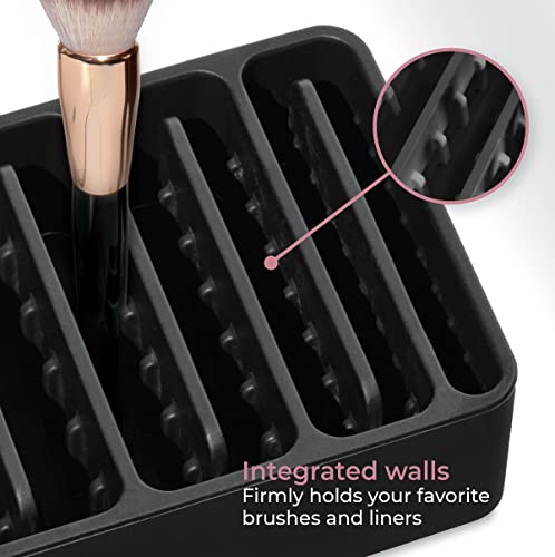 InterDesign Silicone Cosmetic Brush Holder, Black - Image 5