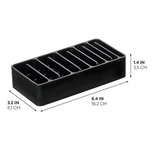 InterDesign Silicone Cosmetic Brush Holder, Black - Image 2