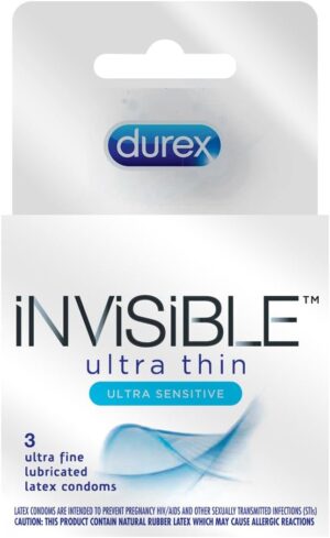 Durex Invisible Condom, 3 Count