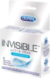 Durex Invisible Ultra Thin & Sensitive Condoms, 3 Count