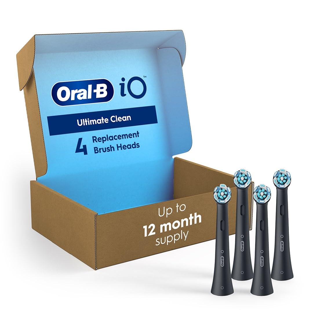 Oral-B iO Series Ultimate Clean Brush Heads, 4 Count, Black