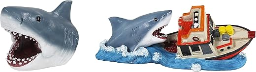 Penn-Plax Jaws 2-Piece Aquarium Ornament Bundle