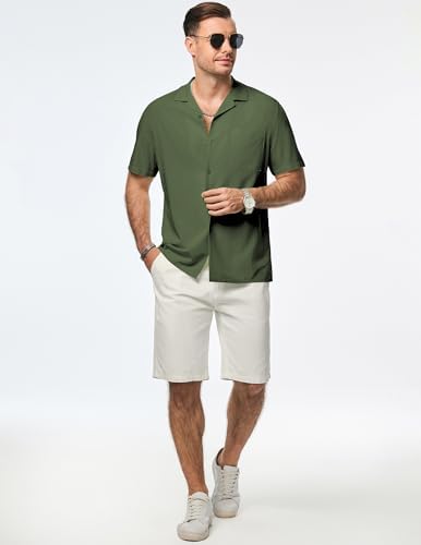 JMIERR Men's Casual Summer Cuban Collar Shirt - Image 4