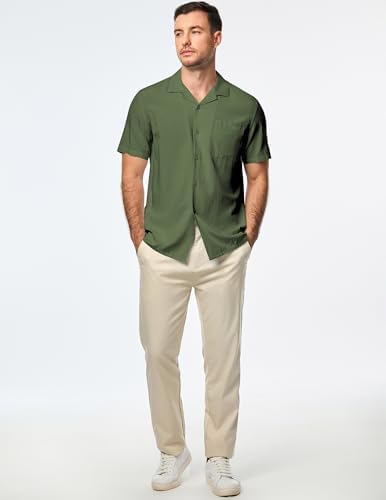 JMIERR Men's Casual Summer Cuban Collar Shirt - Image 5
