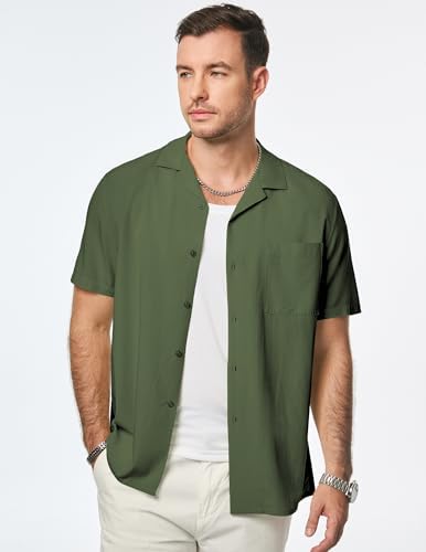 JMIERR Men's Casual Summer Cuban Collar Shirt - Image 2