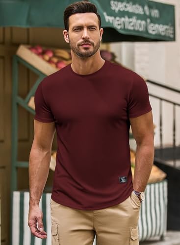 JMIERR Men's Muscle Slim Crewneck Henley Tee - Image 2