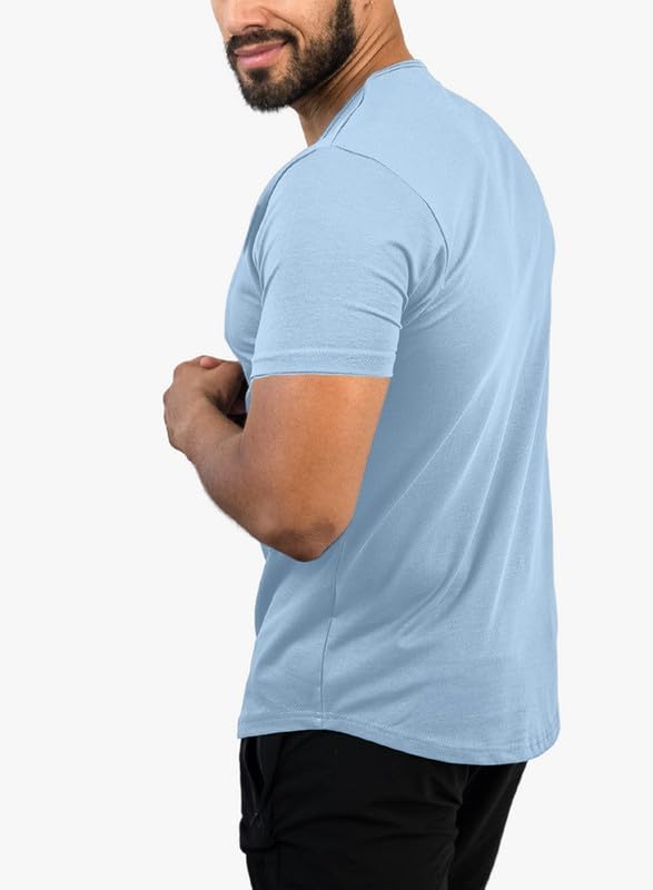 JMIERR Mens Muscle Slim V-Neck Henley Shirt - Image 2
