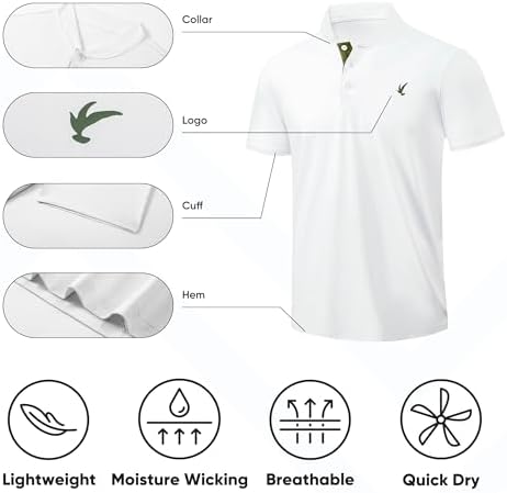 JMIERR Men's Quick Dry Casual Polo Shirt - Image 4