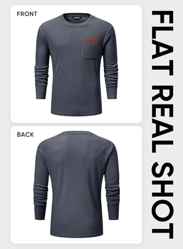JMIERR Men's Waffle Knit Longline Crewneck Tee - Image 4