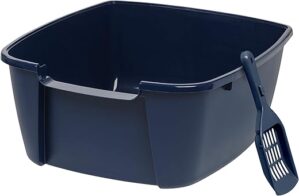 IRIS Jumbo Cat Litter Box, Navy
