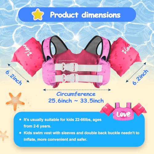 Justchee Toddler Swim Vest For Kids 30-50 lbs - Image 2
