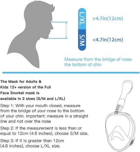 Jwintee Full Face Snorkel Mask, 180° Panoramic View - Image 3