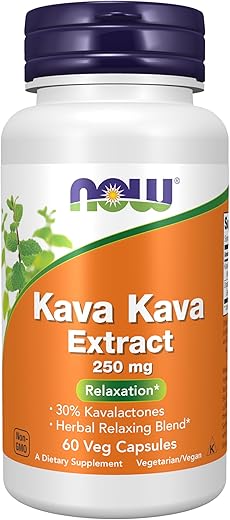 NOW Foods Kava Kava Extract 250 Mg, 60 Capsules