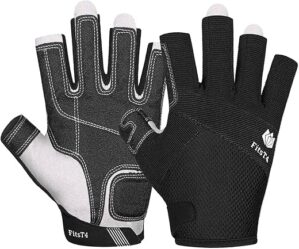 FitsT4 Sports Kayaking Gloves Padded Palm Fingerless