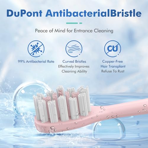 keosaa Pink Electric Toothbrush With 8 Heads - Image 3