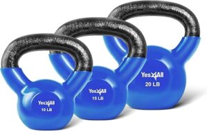 Yes4All Kettlebell Set Vinyl Coated Weights Combo