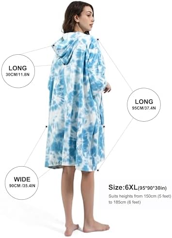 KFUBUO Surf Poncho Changing Towel Swim Robe - Image 5