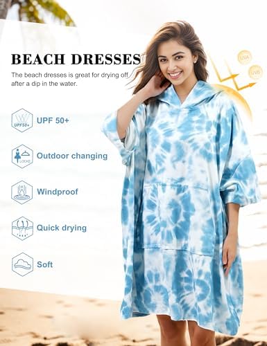 KFUBUO Surf Poncho Changing Towel Swim Robe - Image 2
