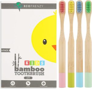 EcoFrenzy Kids Bamboo Toothbrush – Soft Bristles (4 Pack)