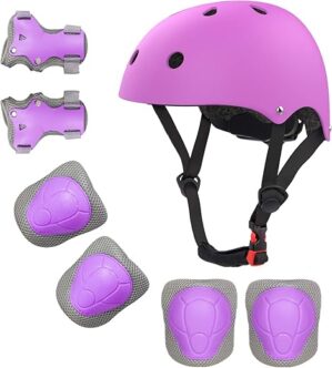 LANOVAGEAR Kids Bike Helmet & Protective Gear Set