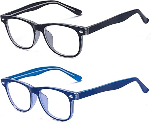 Outray Kids Blue Light Blocking Glasses (Set Black+Blue, 46)