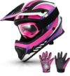 TCMT Kids Full-Face ATV Motorcycle Helmet With Goggles+Gloves