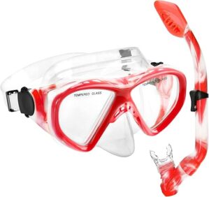 ACQCES Kids Snorkel Set With Tempered Glass Mask
