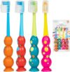PRASBURR Kids Toothbrush 4 Pack – Soft Bristles