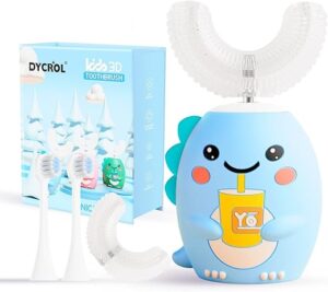 DYCROL Kids U Shaped Electric Toothbrush, 4 Heads