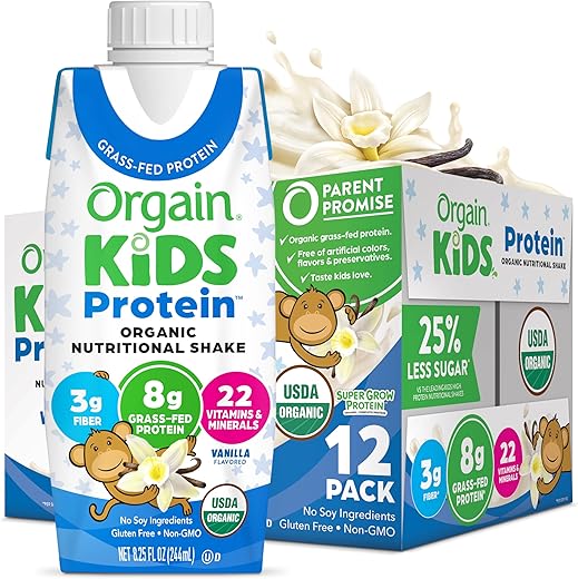 Orgain Kids Vanilla Nutritional Protein Shake, 8.25