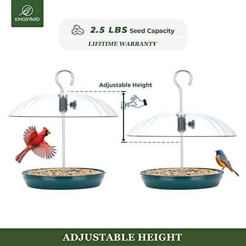 Kingsyard Adjustable Metal Bird Feeder With Dome - Image 3