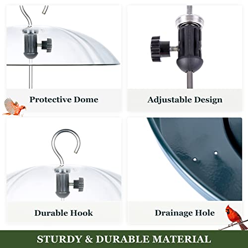 Kingsyard Adjustable Metal Bird Feeder With Dome - Image 5