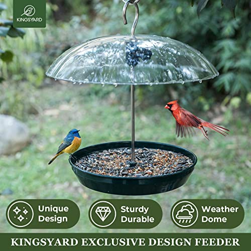 Kingsyard Adjustable Metal Bird Feeder With Dome - Image 2