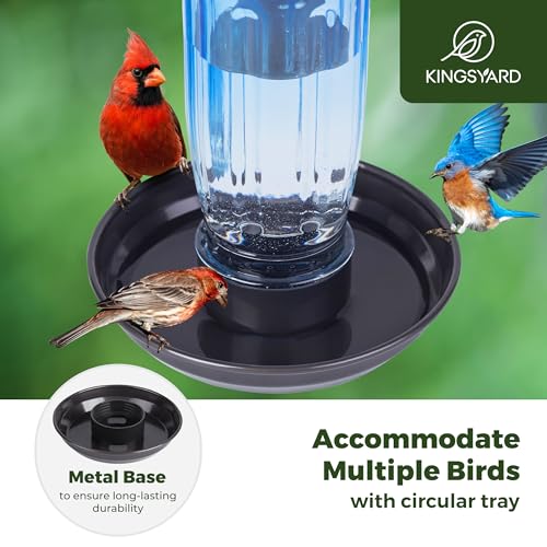 Kingsyard Glass Bird Water Feeder, 16 Oz, Blue - Image 4