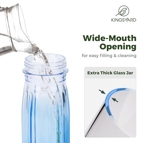 Kingsyard Glass Bird Water Feeder, 16 Oz, Blue - Image 5