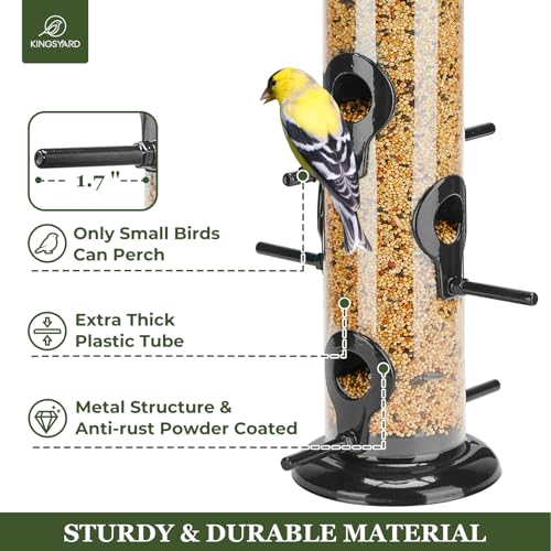 Kingsyard Metal Bird Feeder With 6 Ports - Image 3