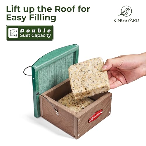 Kingsyard Upside Down Double Suet Feeder, Weatherproof - Image 3