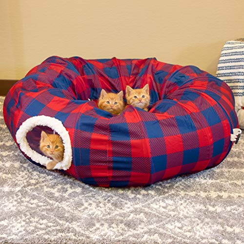 Kitty City Plaid Tunnel Bed - Image 4