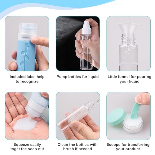 KKEETUR Silicone Travel Bottles Toiletries Kit - Image 5