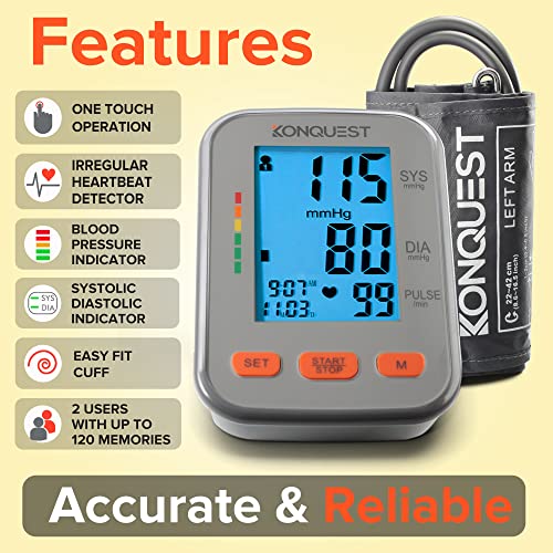 KONQUEST Automatic Upper Arm Blood Pressure Monitor KBP-2704A - Image 3