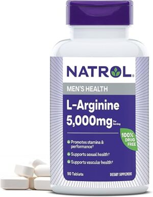 Natrol L-Arginine 5,000 Mg Supplement, 90 Tablets