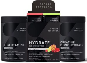 Sports Research L-Glutamine & Creatine Hydrate Variety Pack