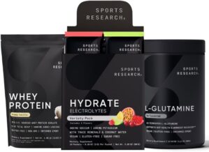 Sports Research L-Glutamine, Hydrate Electrolytes & Vanilla Whey Protein